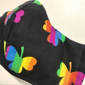 Homemade colorful clover face mask